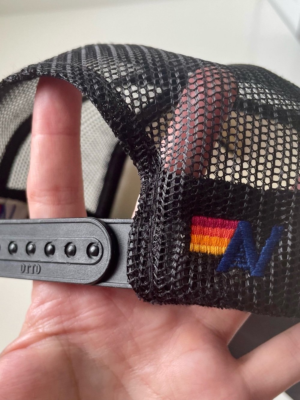 Aviator Nation Black Trucker Hat Guitar Patch Retro Stripes Rare Limited Edition - Picture 8 of 11